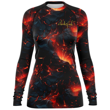 Chokefish™ Long Sleeve Rashguard Volcanos Woman's Shirt-003